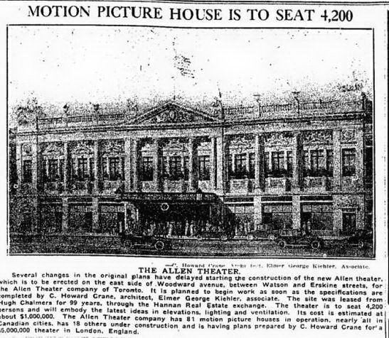Allen Theatre - OLD ARTICLE FROM 1919